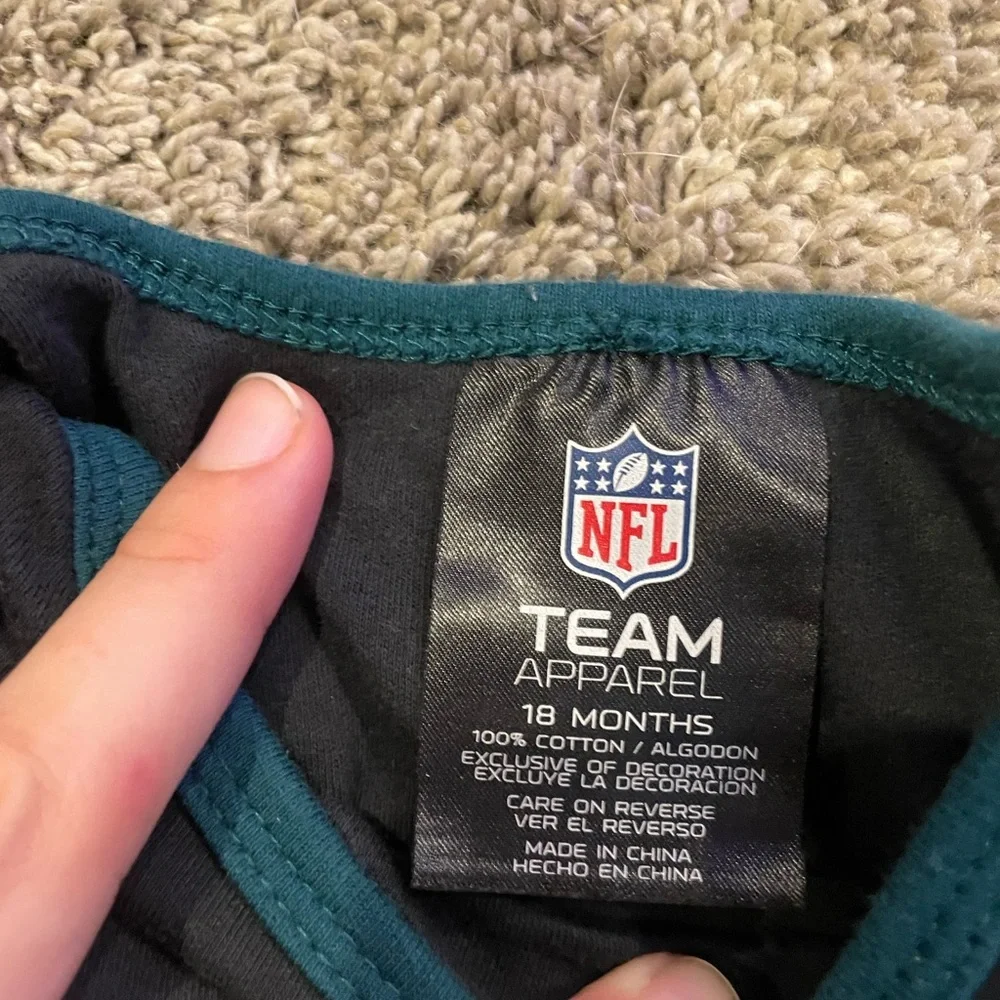 EUC NFL Eagles Football Long Sleeved Baby Onesie